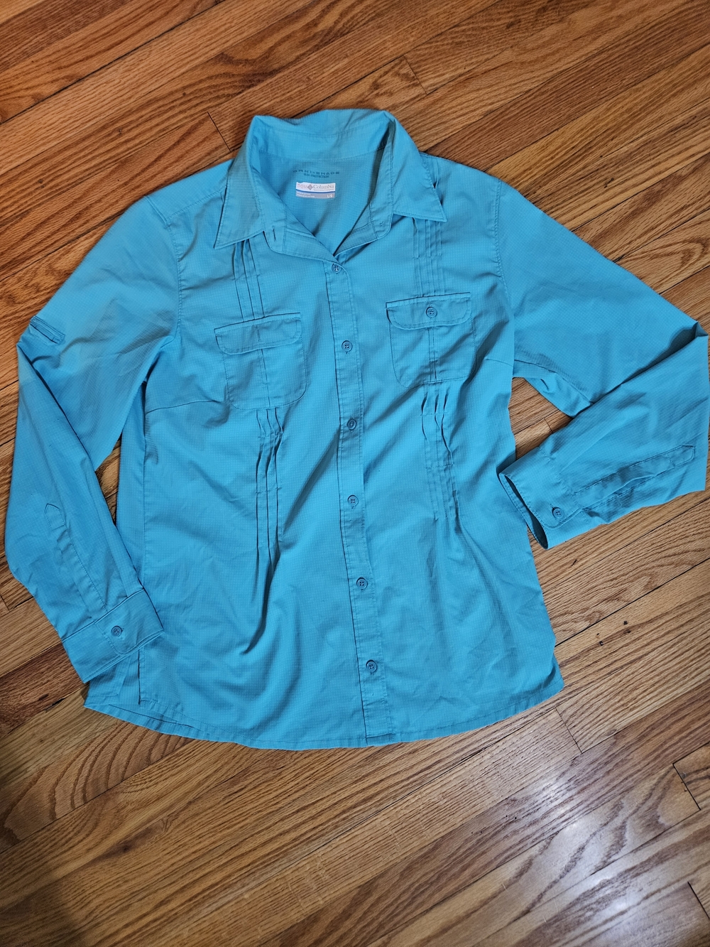Columbia Teal Long-Sleeve Outdoor Shirt Super Lightweight